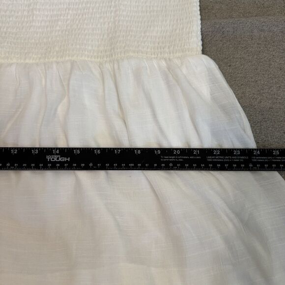 J Gee Dress 2X Wihite Tiered Smocked Sheer Ruffle Midi Boho Romantic Cottagecore - Picture 7 of 8